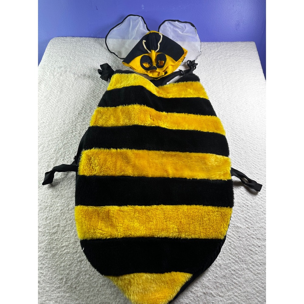 Bumble Bee Costume with Hood Kids Yellow Black Halloween Cosplay